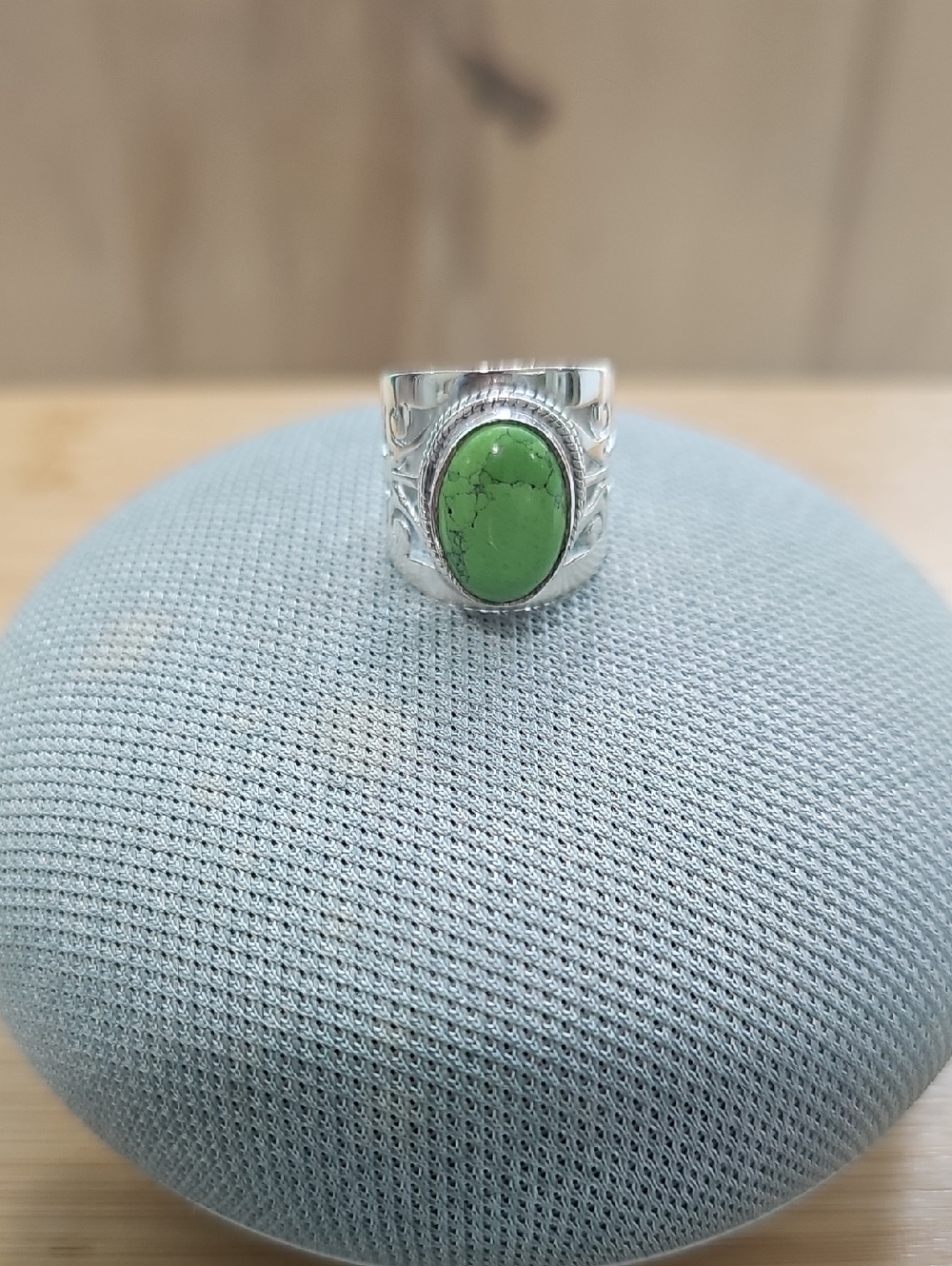 Sterling Silver Green Turquoise Statement Ring